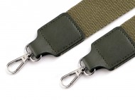 Textiln ucho / popruh na taku s karabinami e 3,8 cm 9 zelen khaki nikl, 1 ks - zvtit obrzek