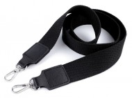 Textiln ucho / popruh na taku s karabinami e 3,8 cm 1 ern nikl, 1 ks - zvtit obrzek