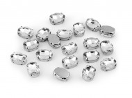 Navac kamnky v pouzde / kotlku ovln 10x14 mm crystal, 20 ks - zvtit obrzek
