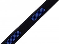 Plastov zapnn 3D / imitace suchho zipu e 20 mm modr ern, 1 m - zvtit obrzek