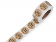 Paprov samolepky Handmade with love, thank you 25 mm 1 (Handmade with love) hnd prodn, 1 role - zvtit obrzek