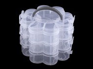 Plastov box / kufk rozkldac 3 patra transparent, 1 ks - zvtit obrzek