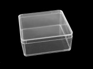 Plastov krabika / box s vkem 9,5x9,5x4 cm transparent, 1 ks - zvtit obrzek