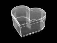 Plastov krabika / box s vkem srdce 9,5x11x4,5 cm