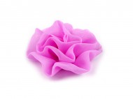 Textiln kvt k nait a nalepen 6,5 cm - 4 fialov orchidej, 10 ks