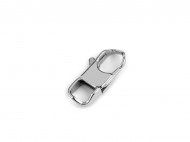 Karabinka z nerezov oceli 12x25 mm - platina, 1 ks